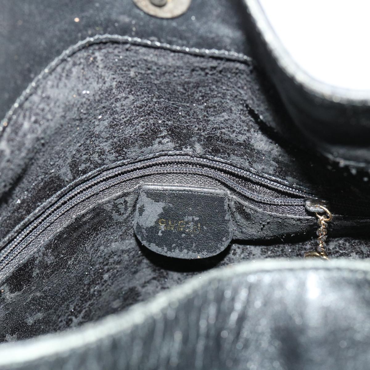GUCCI Bamboo Shoulder Bag Leather 2way Black ar10104