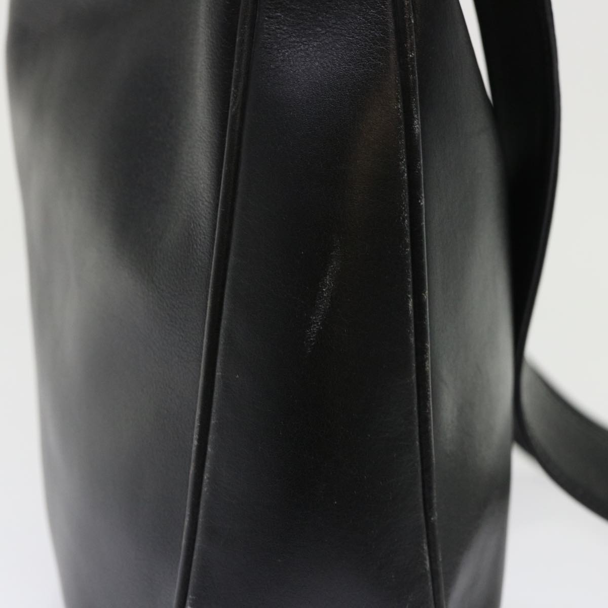 GUCCI Bamboo Shoulder Bag Leather 2way Black ar10104