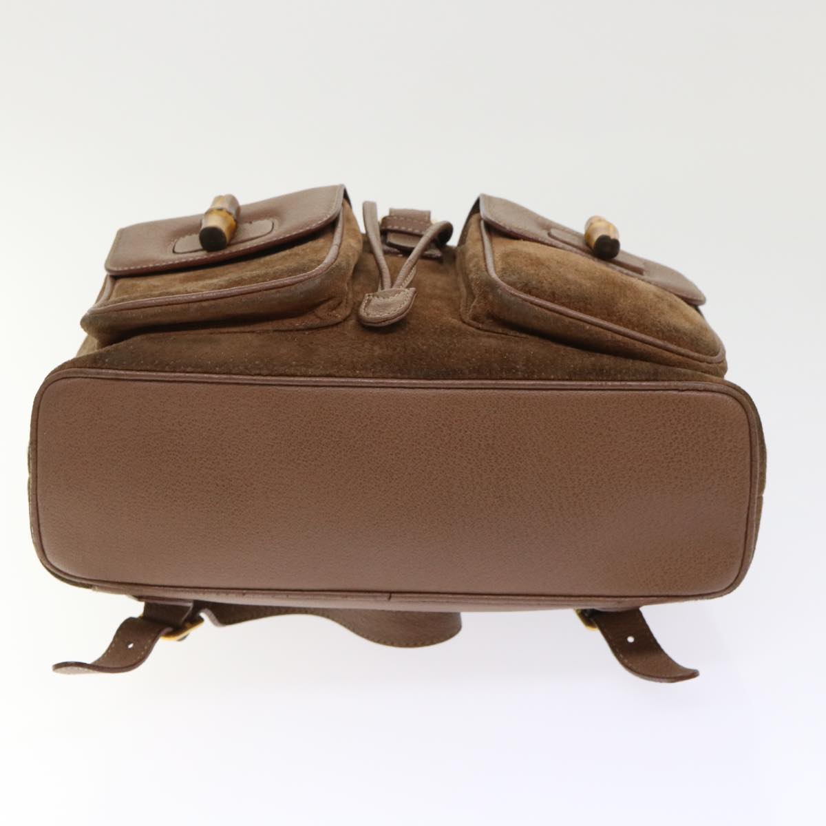 GUCCI Bamboo Backpack Suede Brown ar10105