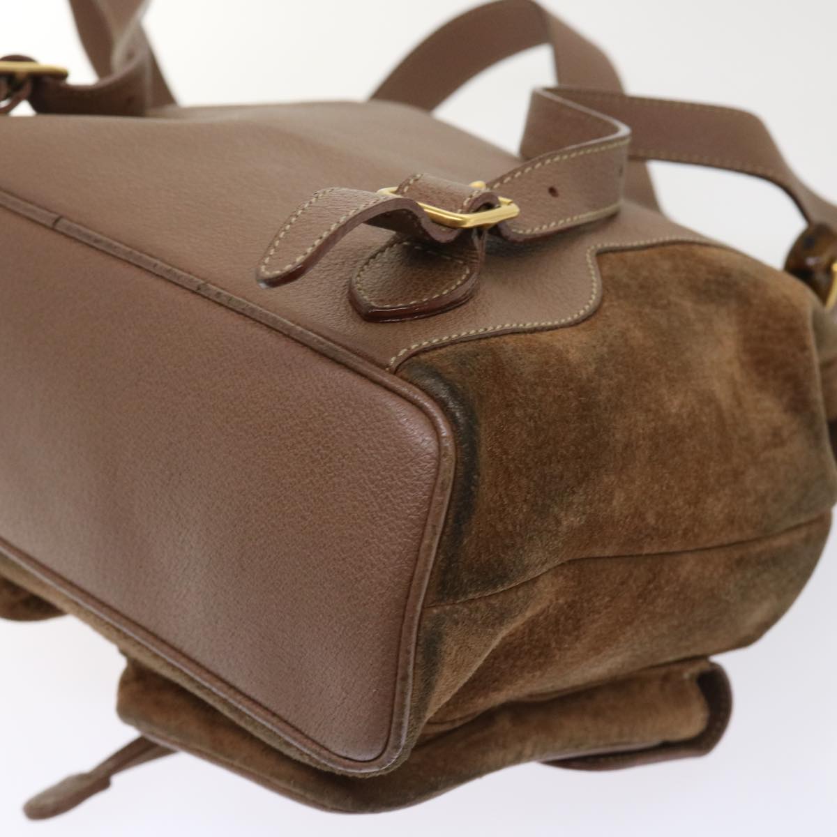 GUCCI Bamboo Backpack Suede Brown ar10105
