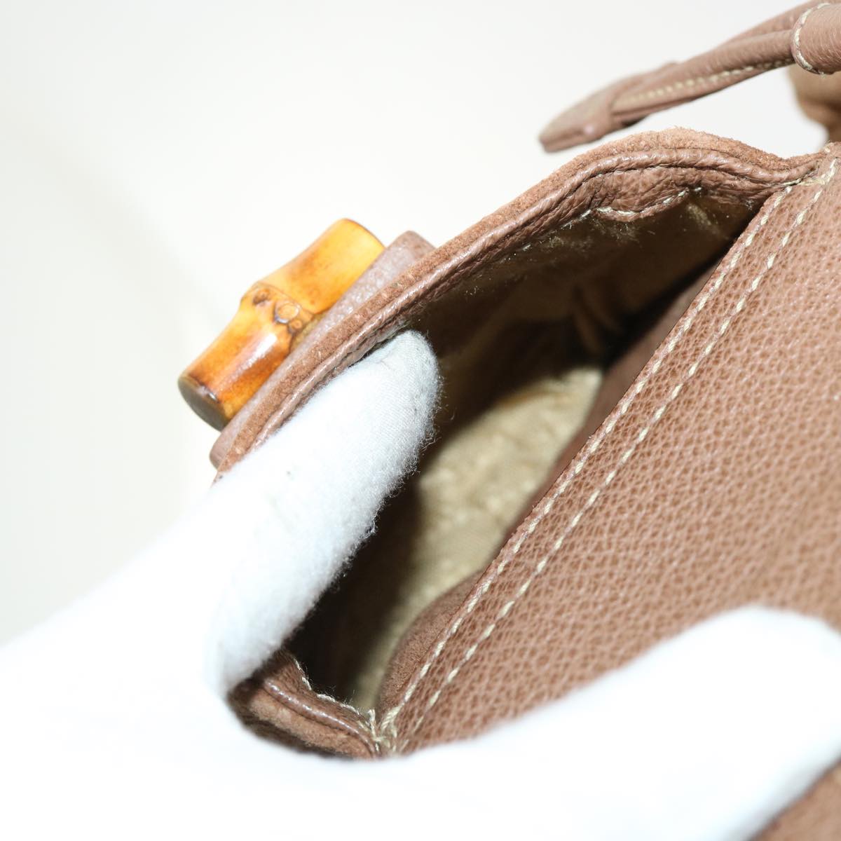 GUCCI Bamboo Backpack Suede Brown ar10105