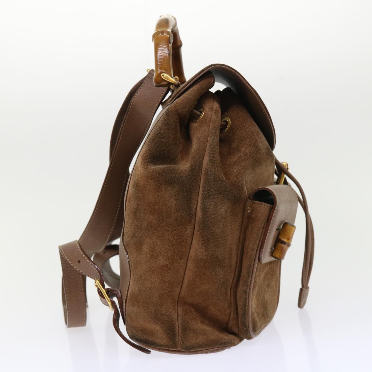 GUCCI Bamboo Backpack Suede Brown ar10105