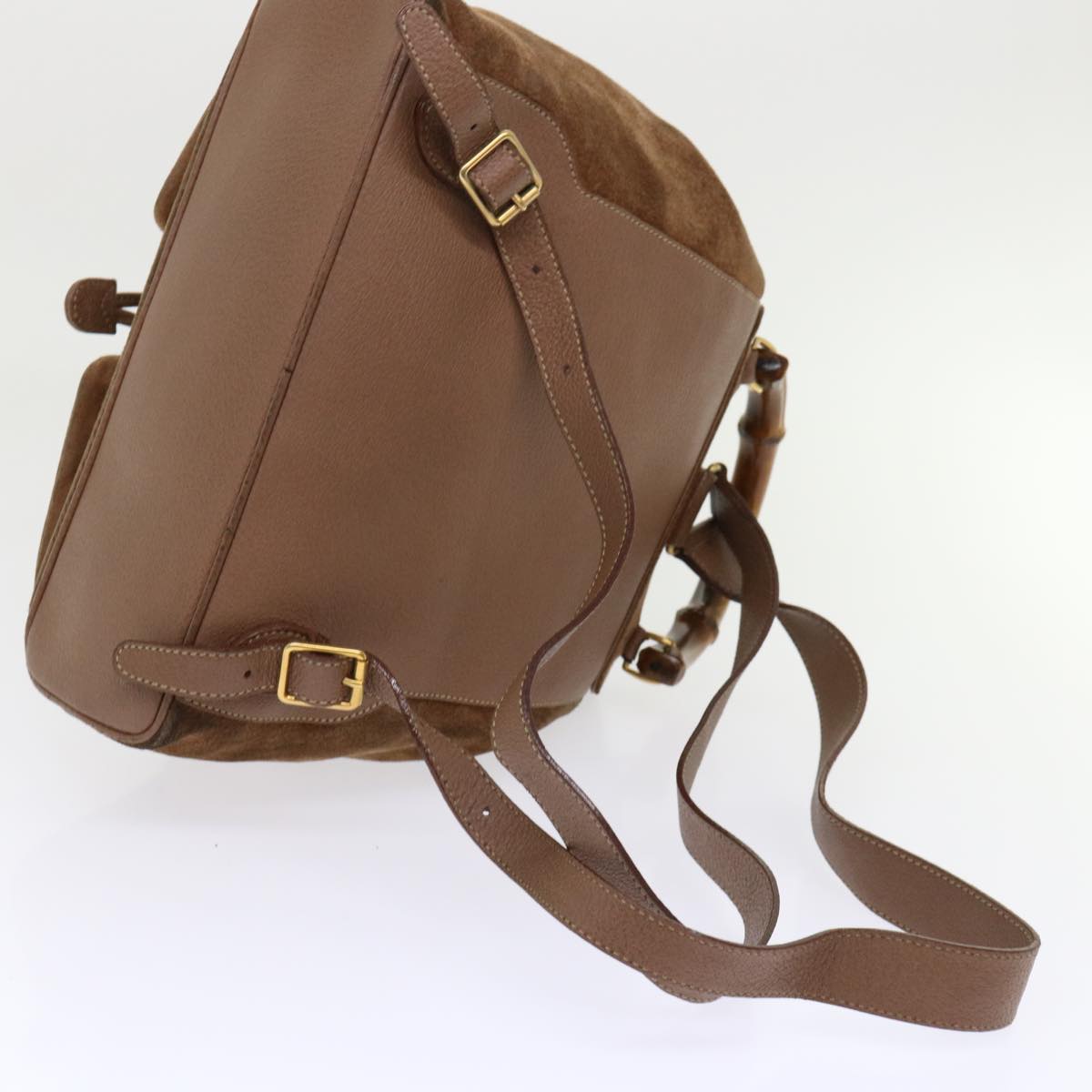 GUCCI Bamboo Backpack Suede Brown ar10105