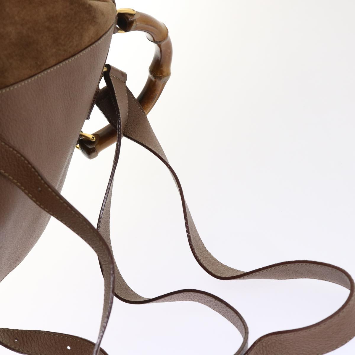 GUCCI Bamboo Backpack Suede Brown ar10105