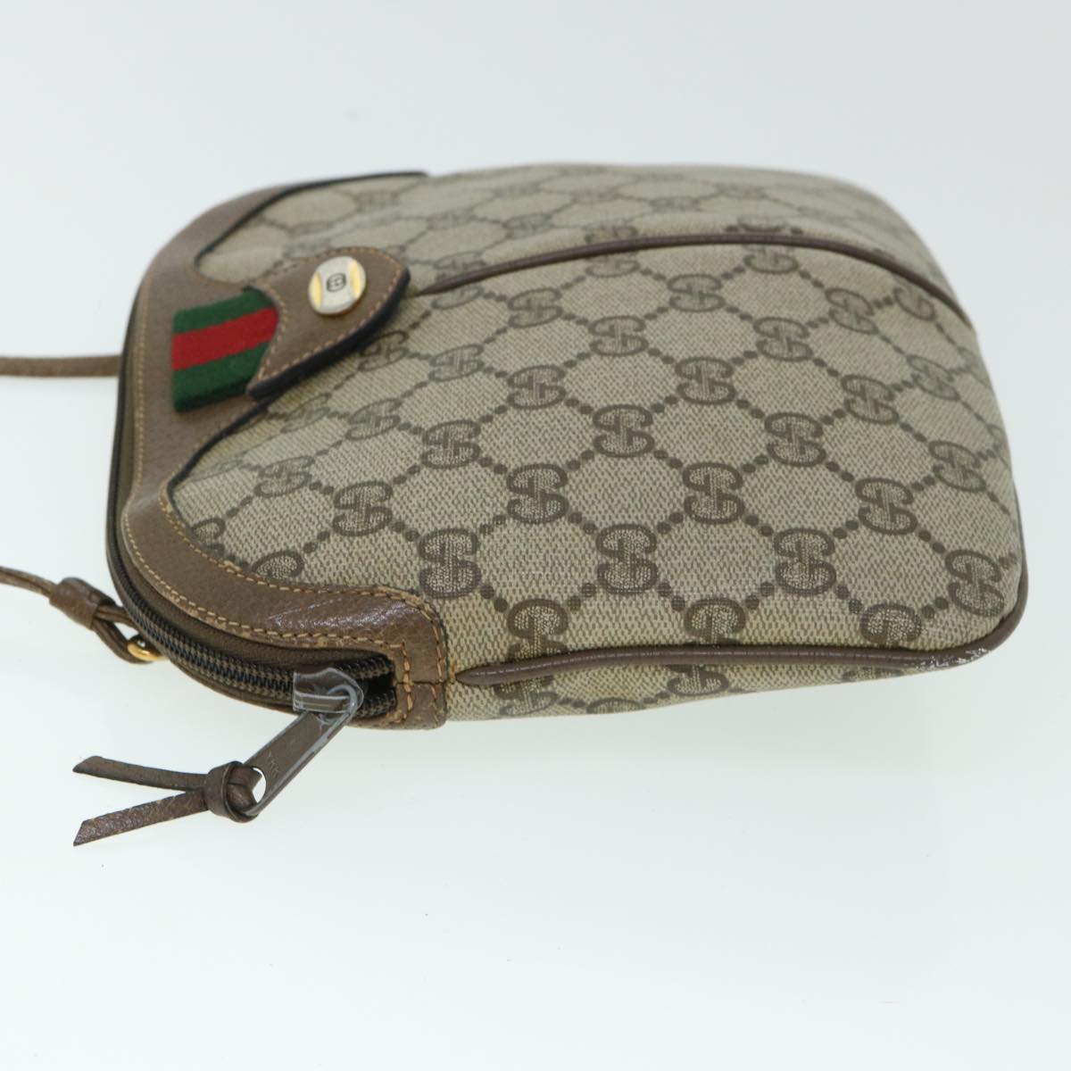 GUCCI GG Canvas Web Sherry Line Shoulder Bag Beige Red 904 02 047 ar10172