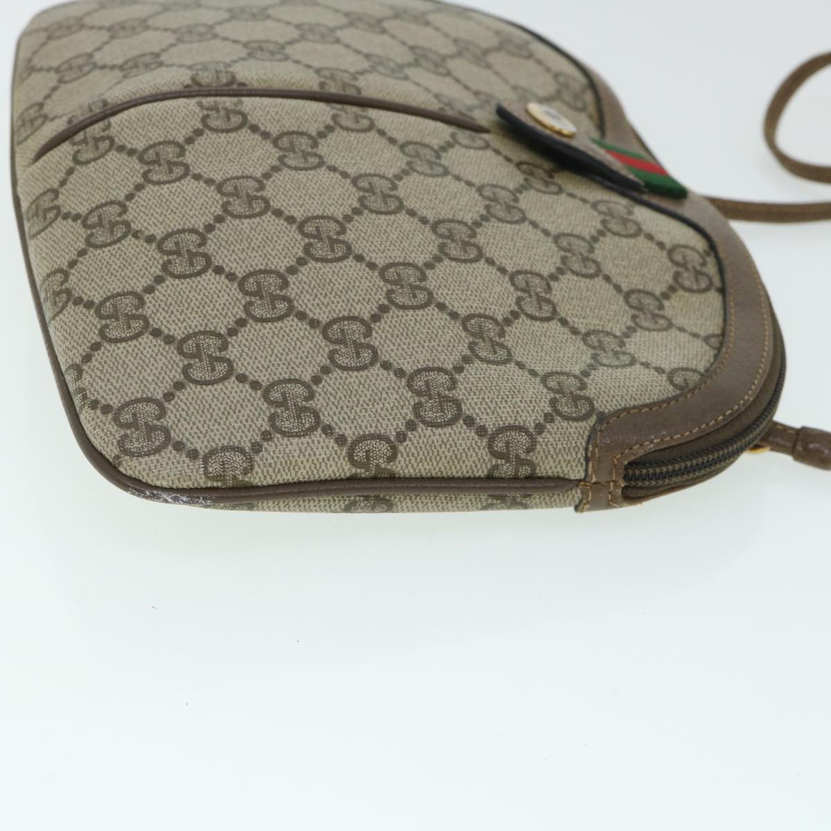 GUCCI GG Canvas Web Sherry Line Shoulder Bag Beige Red 904 02 047 ar10172