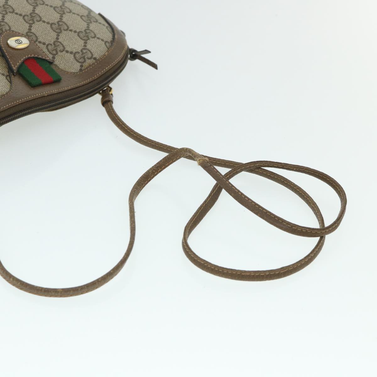GUCCI GG Canvas Web Sherry Line Shoulder Bag Beige Red 904 02 047 ar10172