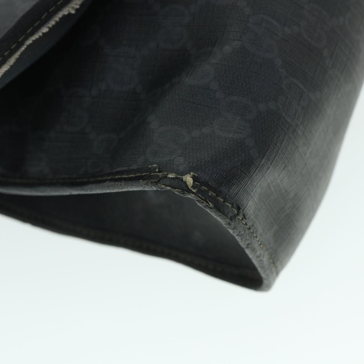 GUCCI GG Canvas Web Sherry Line Clutch Bag Black Red Green ar10175