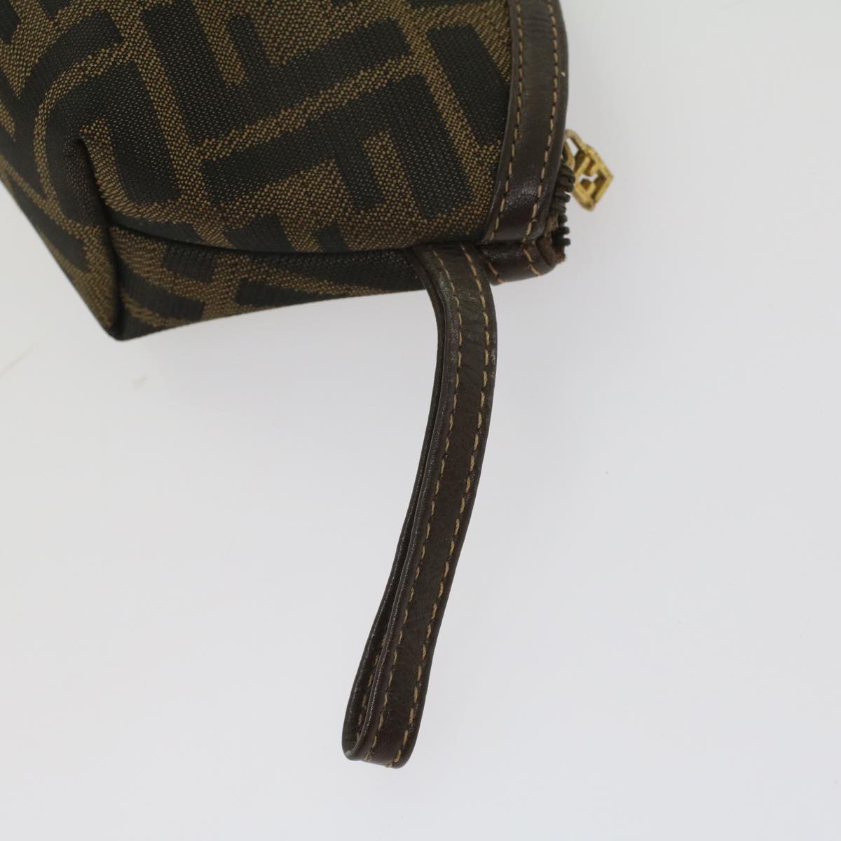 FENDI Zucca Canvas Pouch Black Brown ar10187