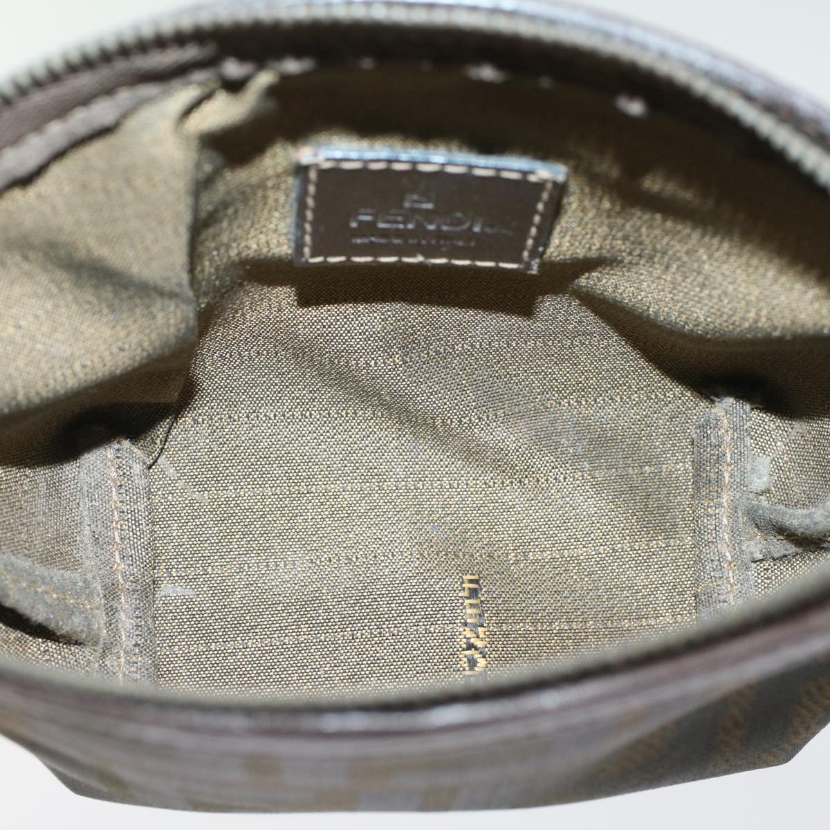 FENDI Zucca Canvas Pouch Black Brown ar10187