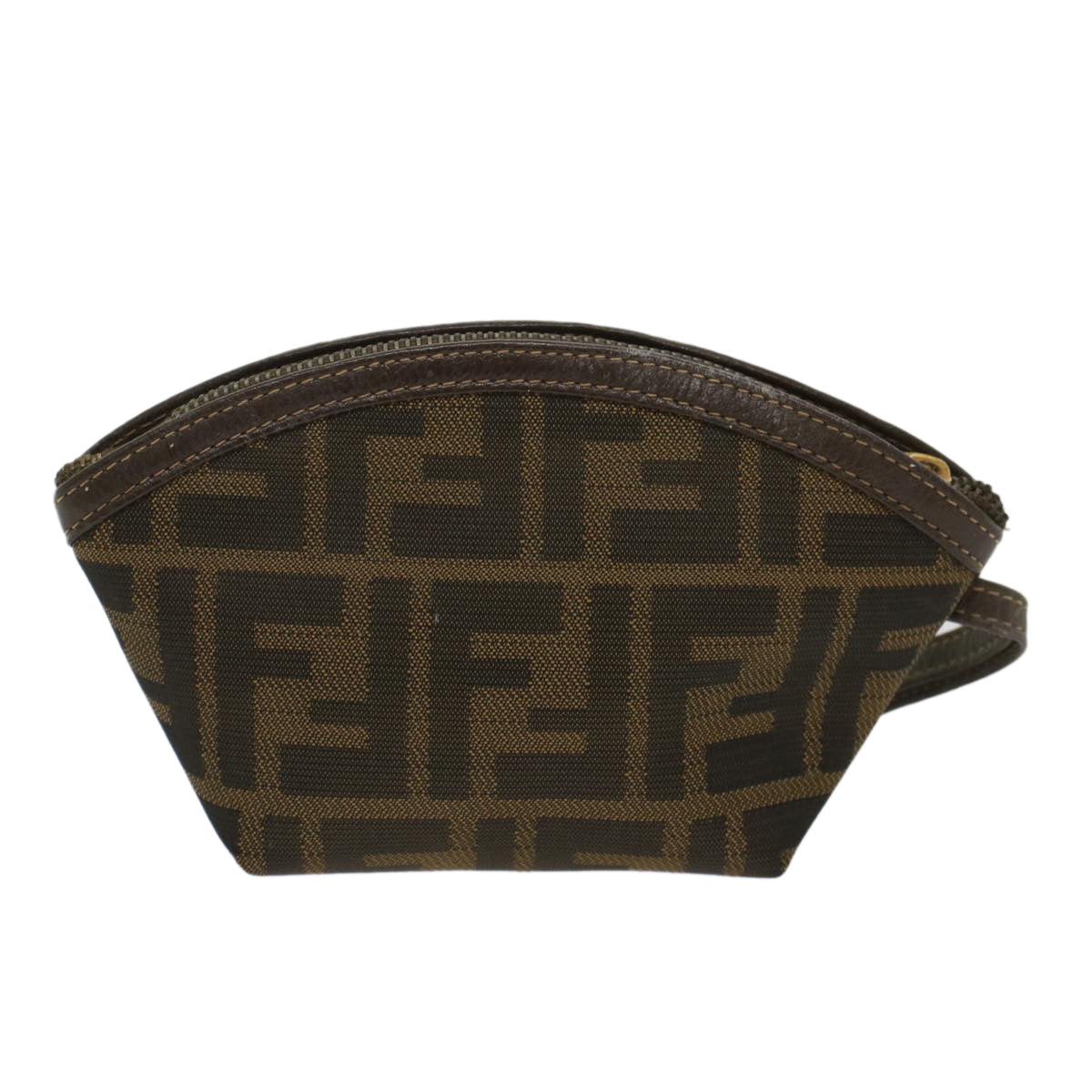 FENDI Zucca Canvas Pouch Black Brown ar10187