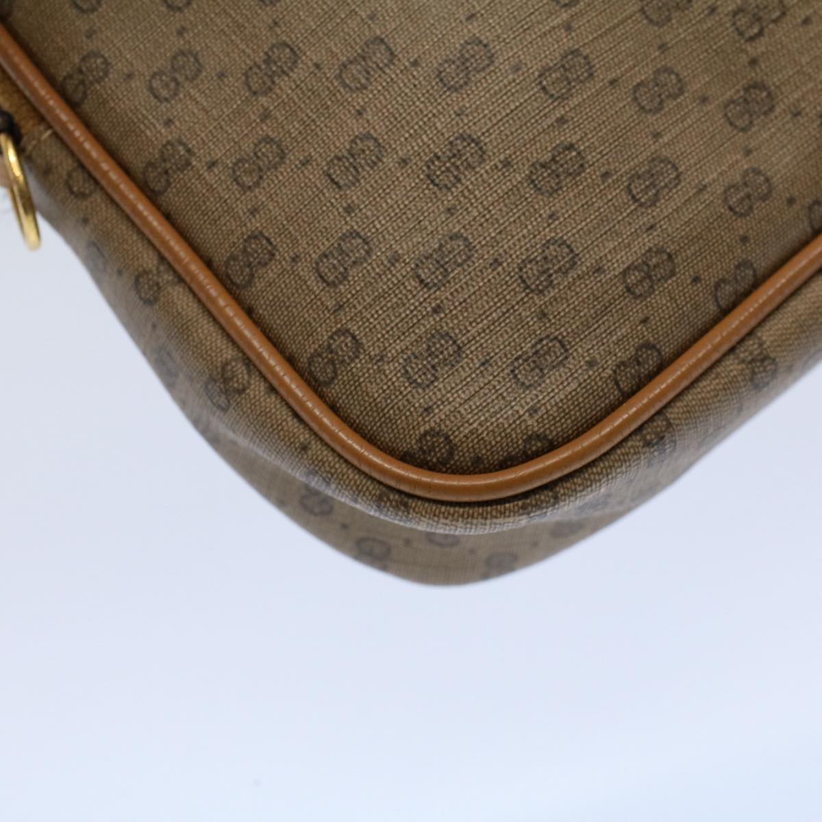 GUCCI Micro GG Canvas Shoulder Bag PVC Leather Beige 97.02.068 ar10210