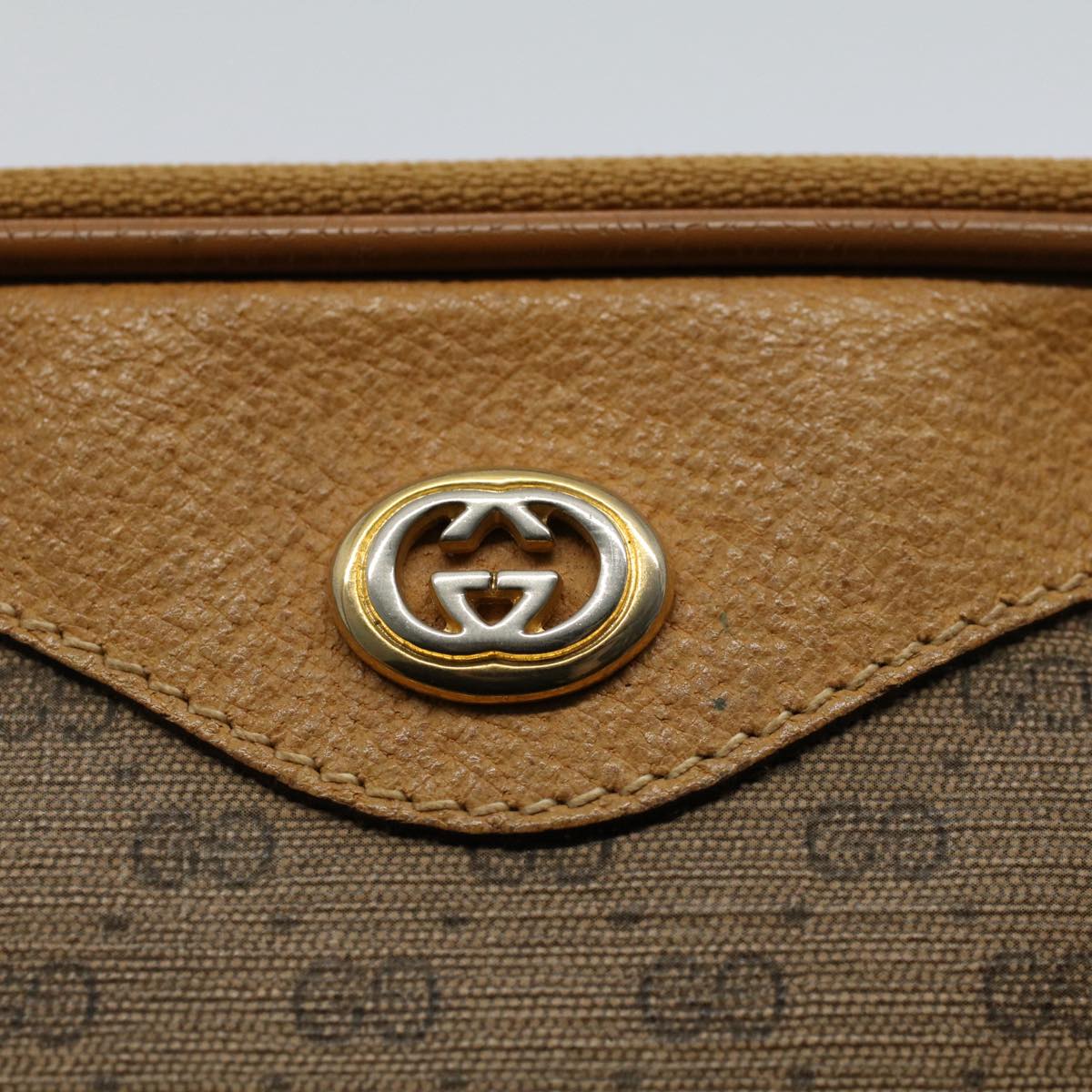 GUCCI Micro GG Canvas Shoulder Bag PVC Leather Beige 97.02.068 ar10210