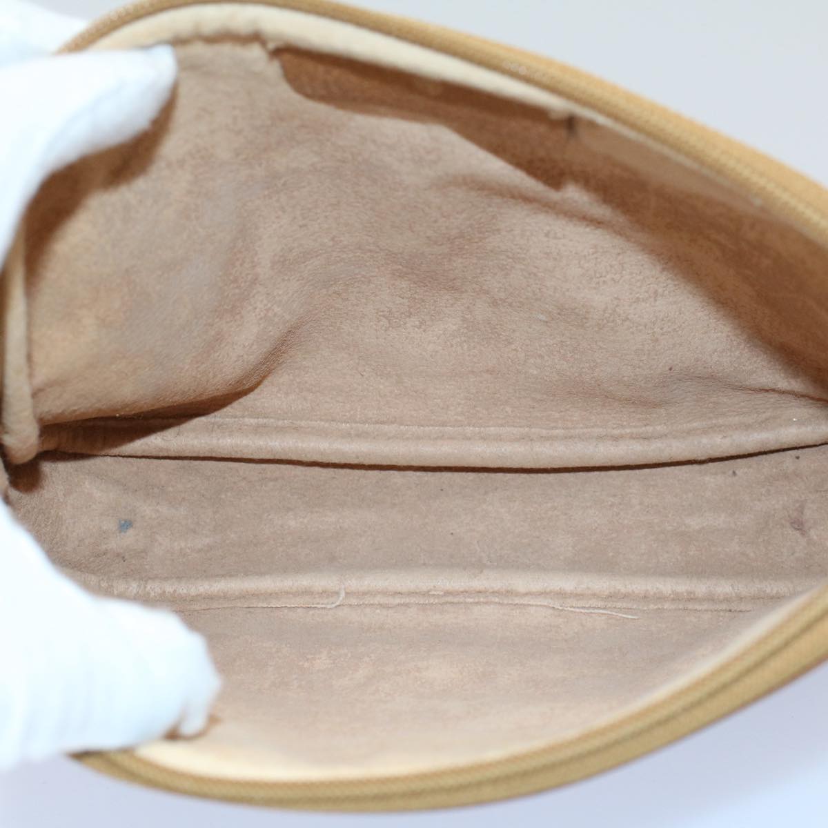 GUCCI Micro GG Canvas Shoulder Bag PVC Leather Beige 97.02.068 ar10210