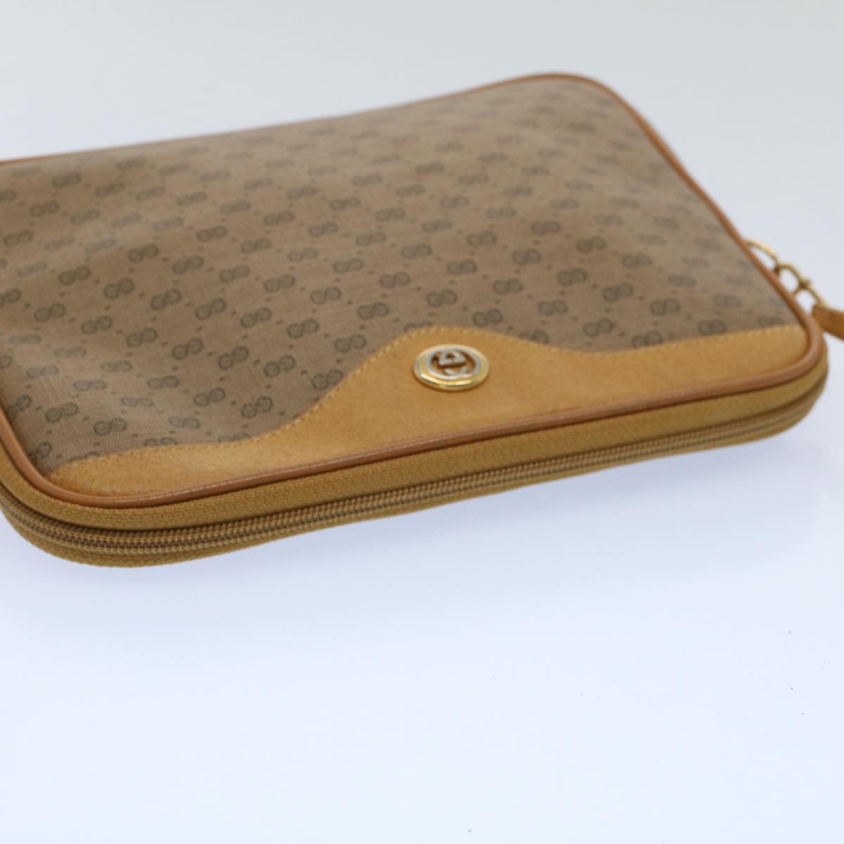 GUCCI Micro GG Canvas Shoulder Bag PVC Leather Beige 97.02.068 ar10210