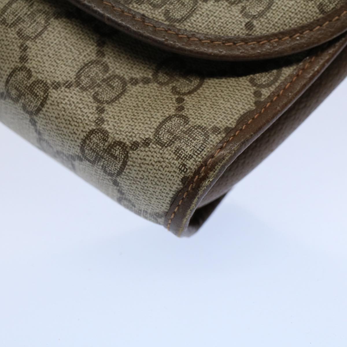 GUCCI GG Canvas Web Sherry Line Clutch Bag Beige Red 89.01.030 ar10211