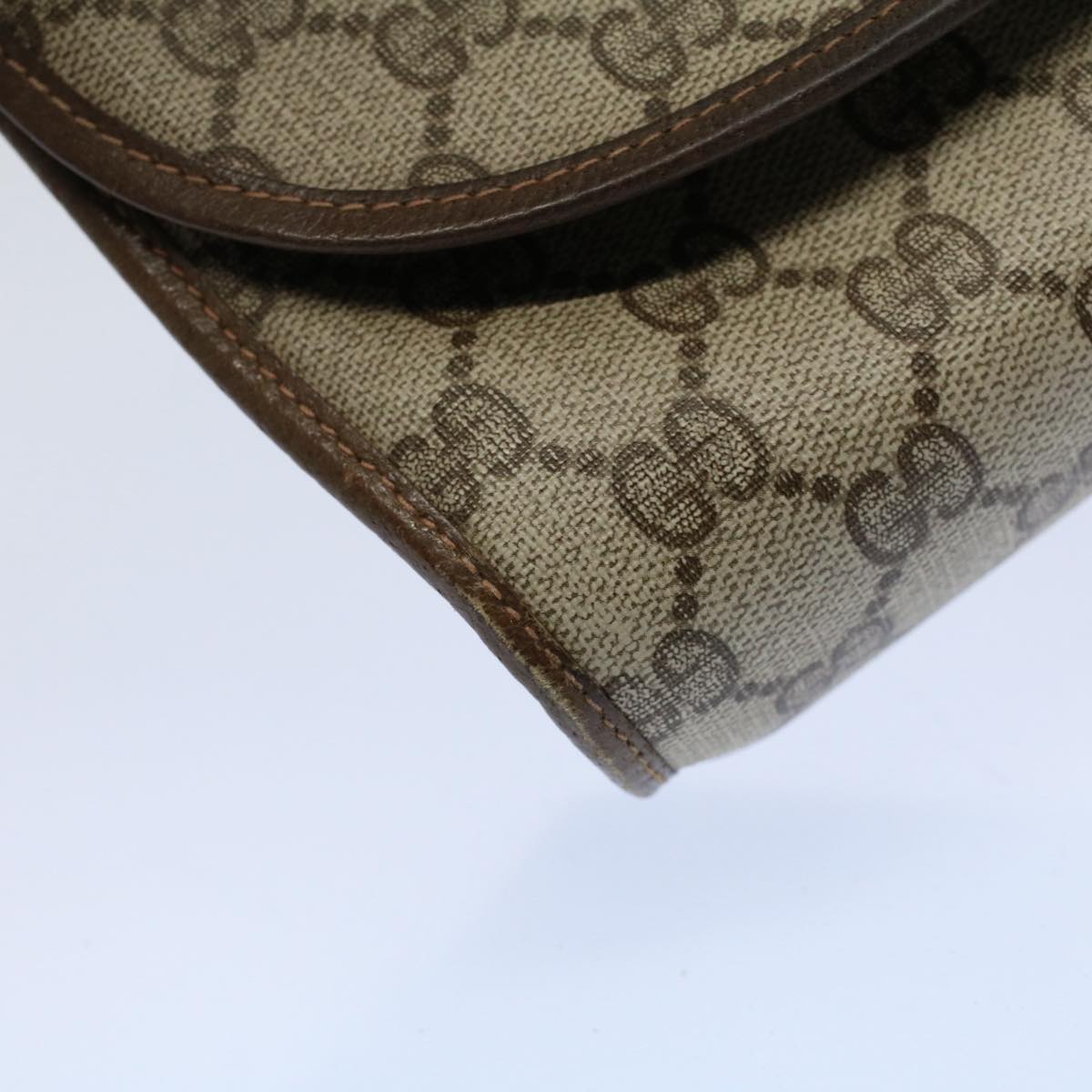 GUCCI GG Canvas Web Sherry Line Clutch Bag Beige Red 89.01.030 ar10211