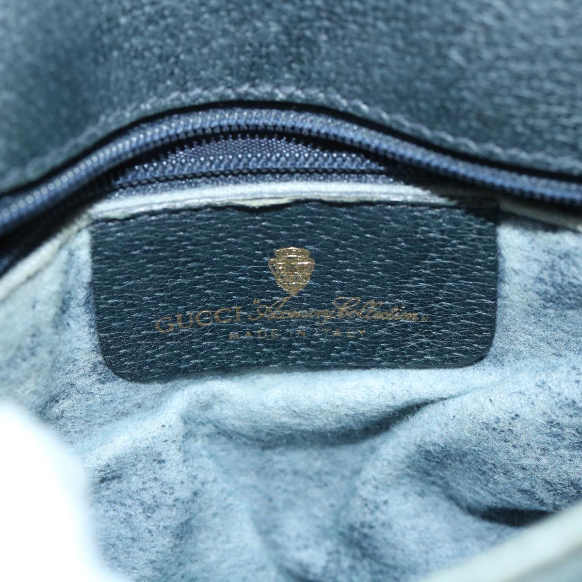 GUCCI GG Canvas Shoulder Bag PVC Leather Gray Navy 10 02 031 ar10216