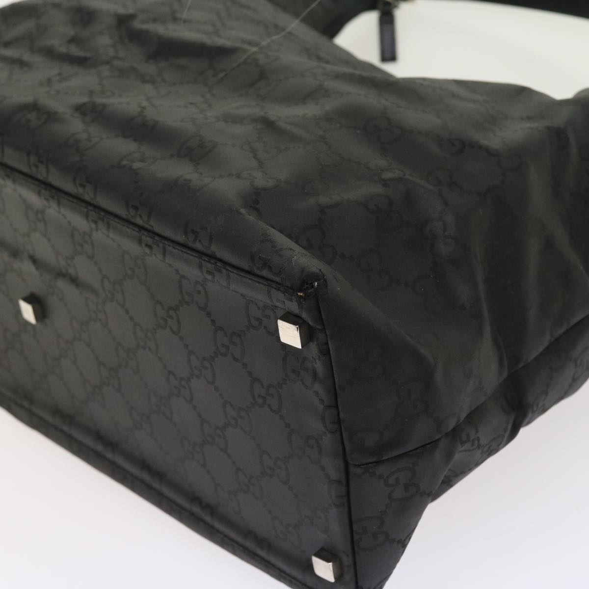 GUCCI GG Canvas Shoulder Bag Nylon Black ar10247