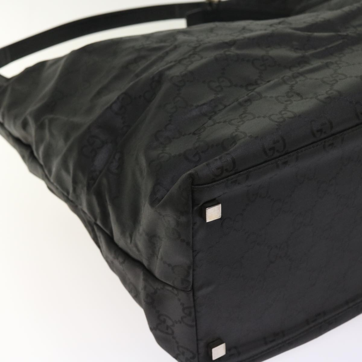 GUCCI GG Canvas Shoulder Bag Nylon Black ar10247