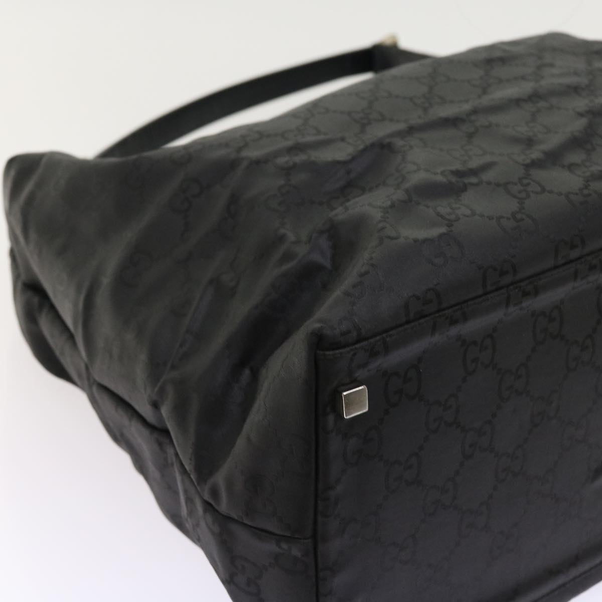 GUCCI GG Canvas Shoulder Bag Nylon Black ar10247