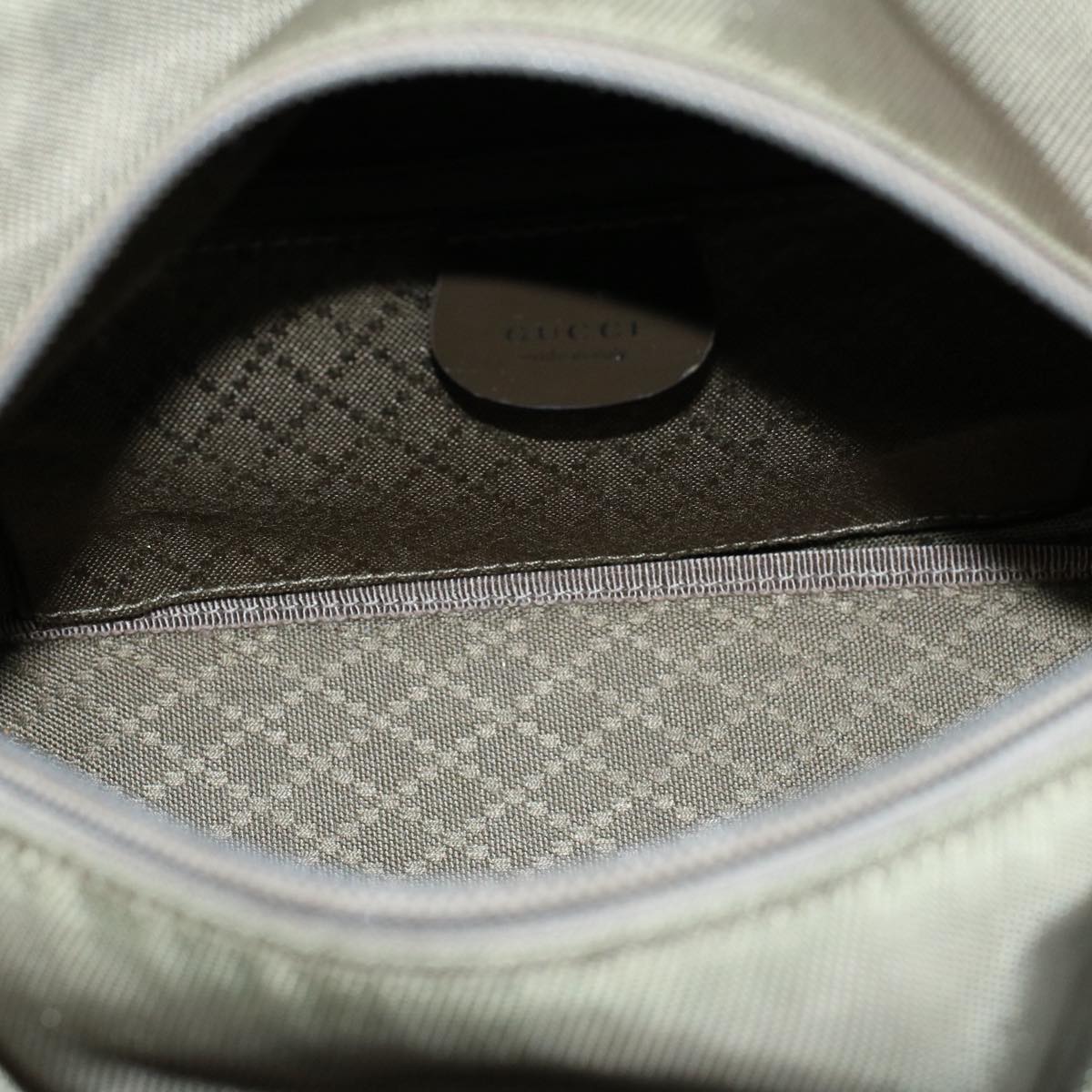 GUCCI Bamboo Hand Bag Nylon Canvas Khaki 000 1014 0575 5 ar10278