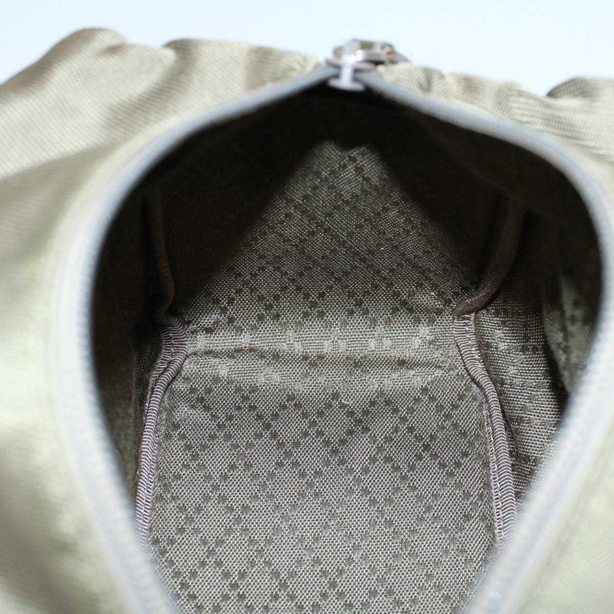 GUCCI Bamboo Hand Bag Nylon Canvas Khaki 000 1014 0575 5 ar10278