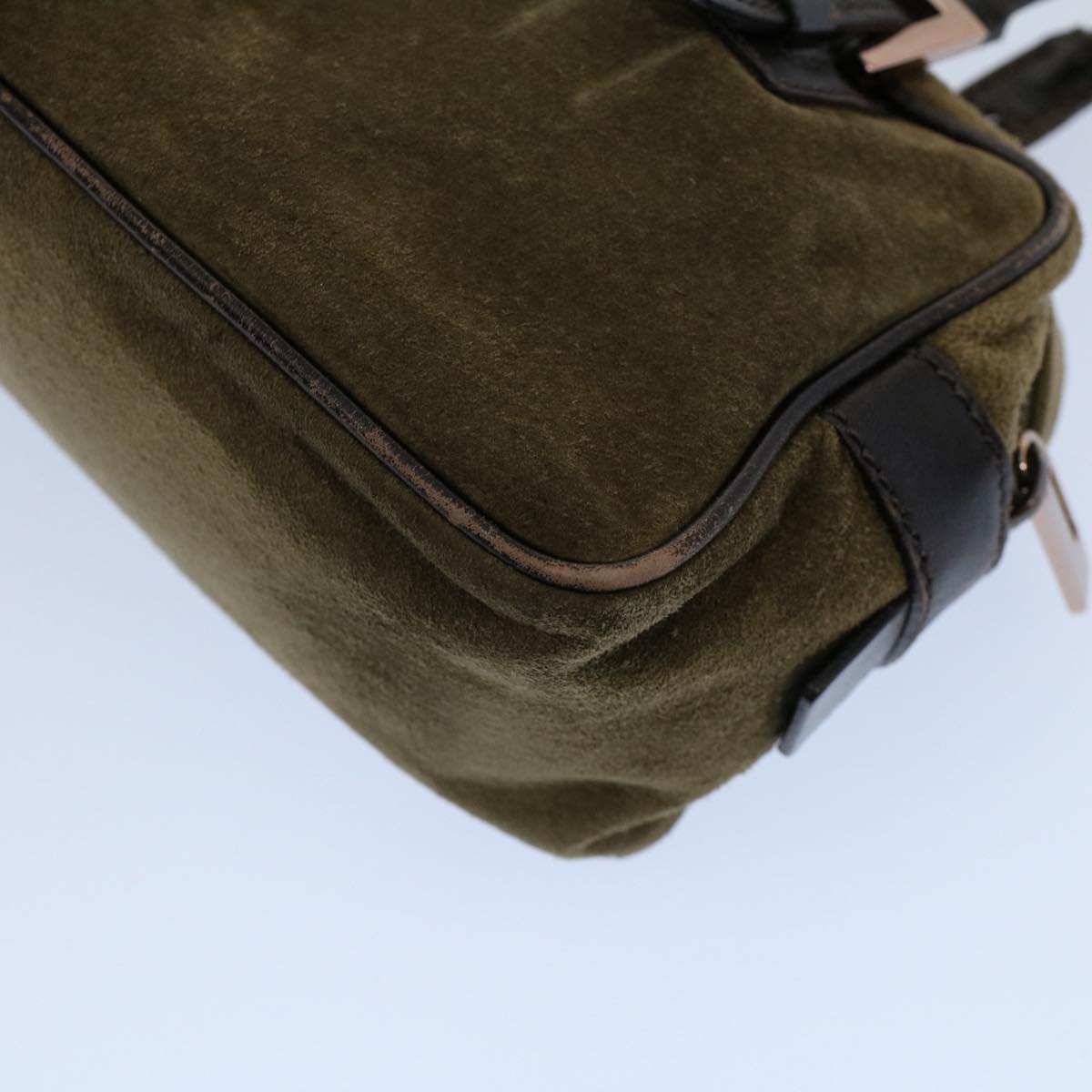 FENDI Shoulder Bag Suede Khaki ar10279