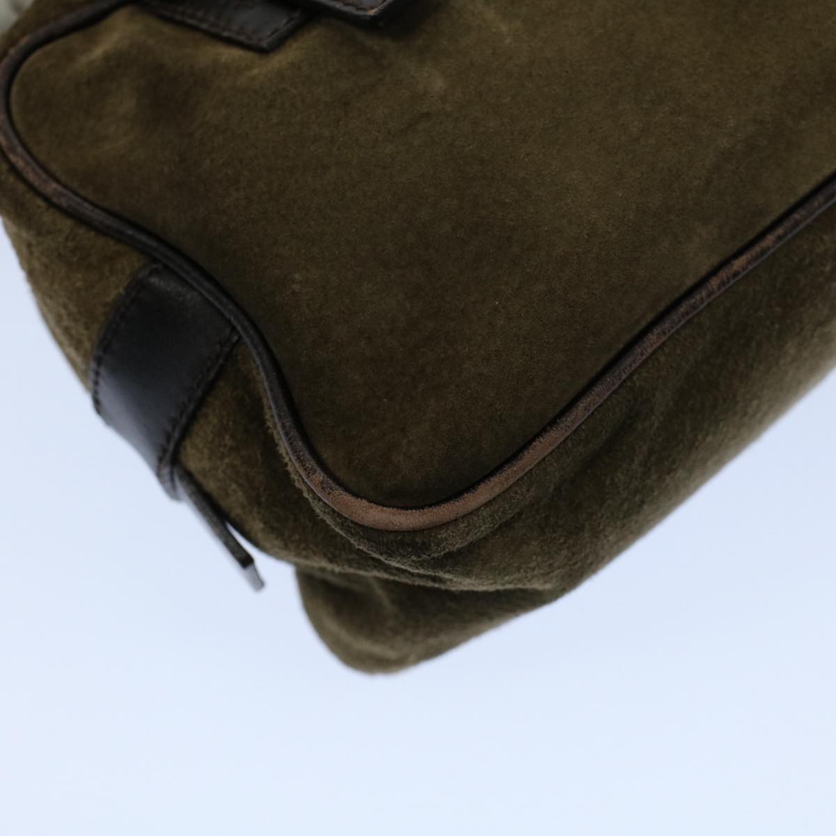 FENDI Shoulder Bag Suede Khaki ar10279