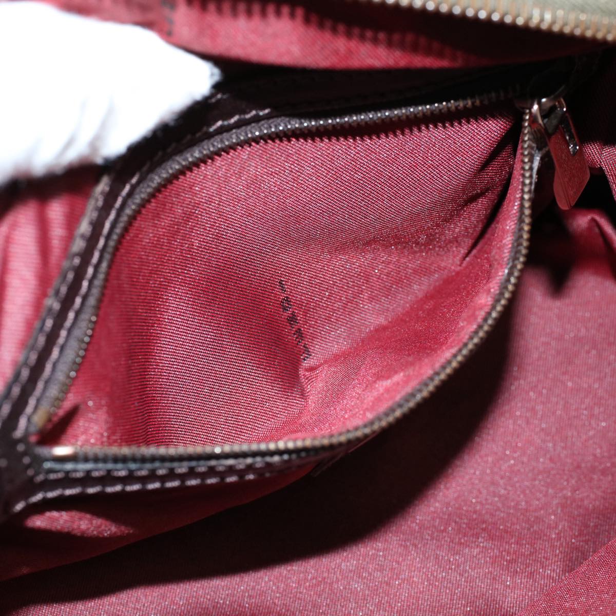 FENDI Shoulder Bag Suede Khaki ar10279