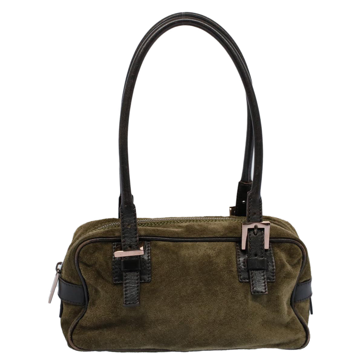 FENDI Shoulder Bag Suede Khaki ar10279