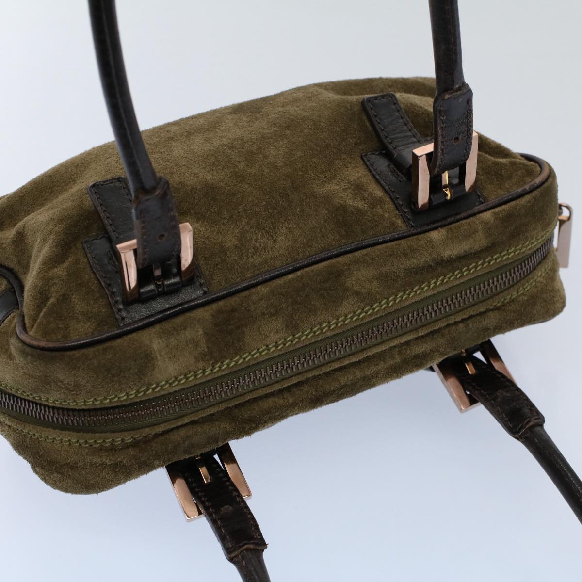 FENDI Shoulder Bag Suede Khaki ar10279