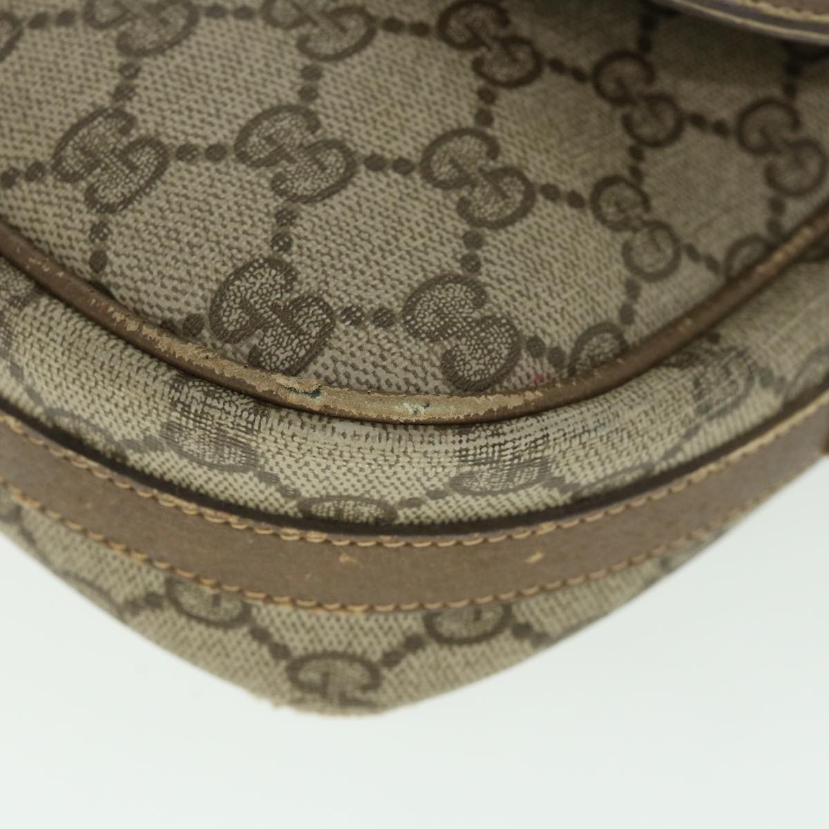 GUCCI GG Canvas Shoulder Bag PVC Leather Beige ar10280