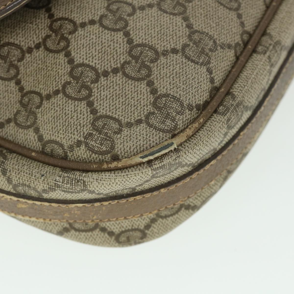 GUCCI GG Canvas Shoulder Bag PVC Leather Beige ar10280