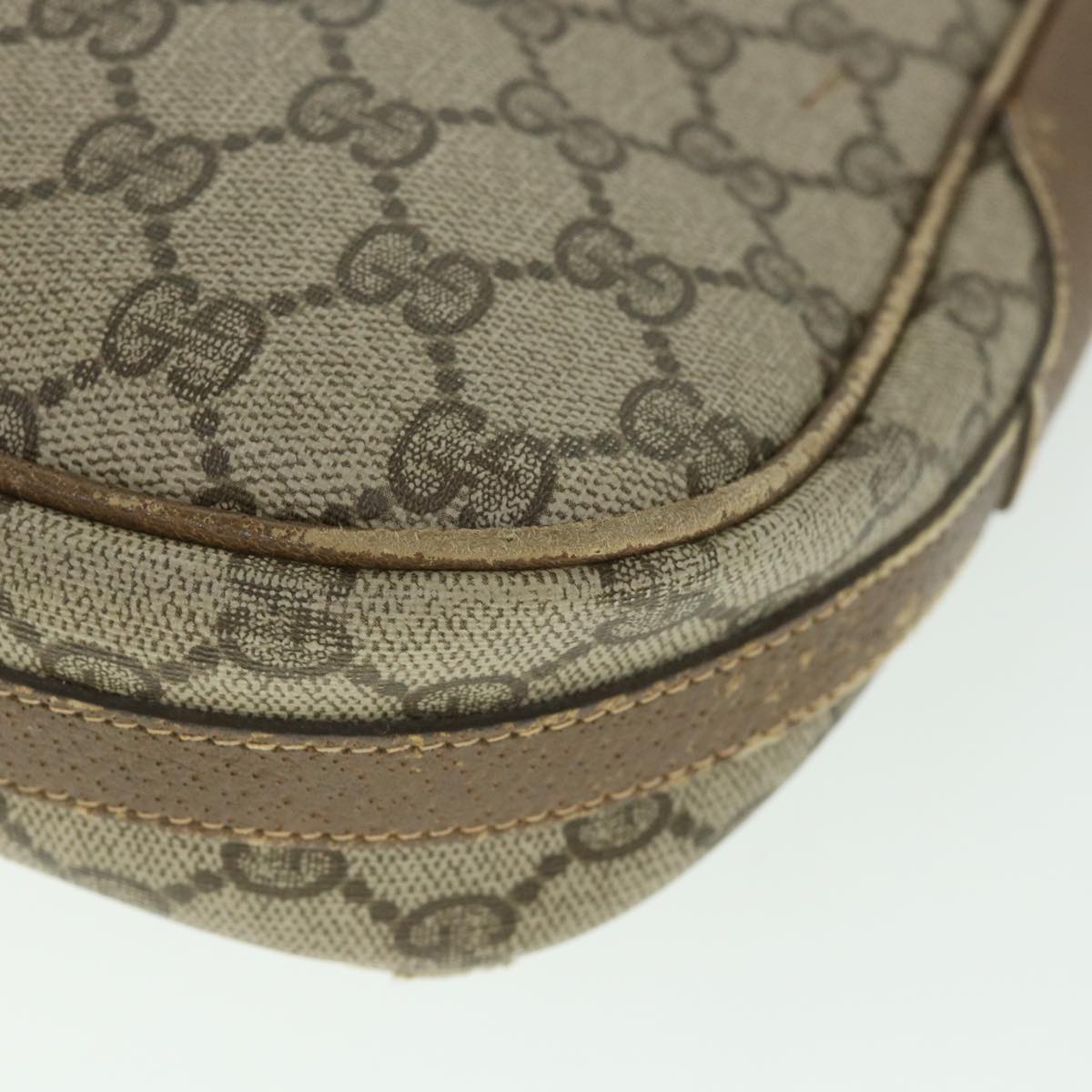 GUCCI GG Canvas Shoulder Bag PVC Leather Beige ar10280