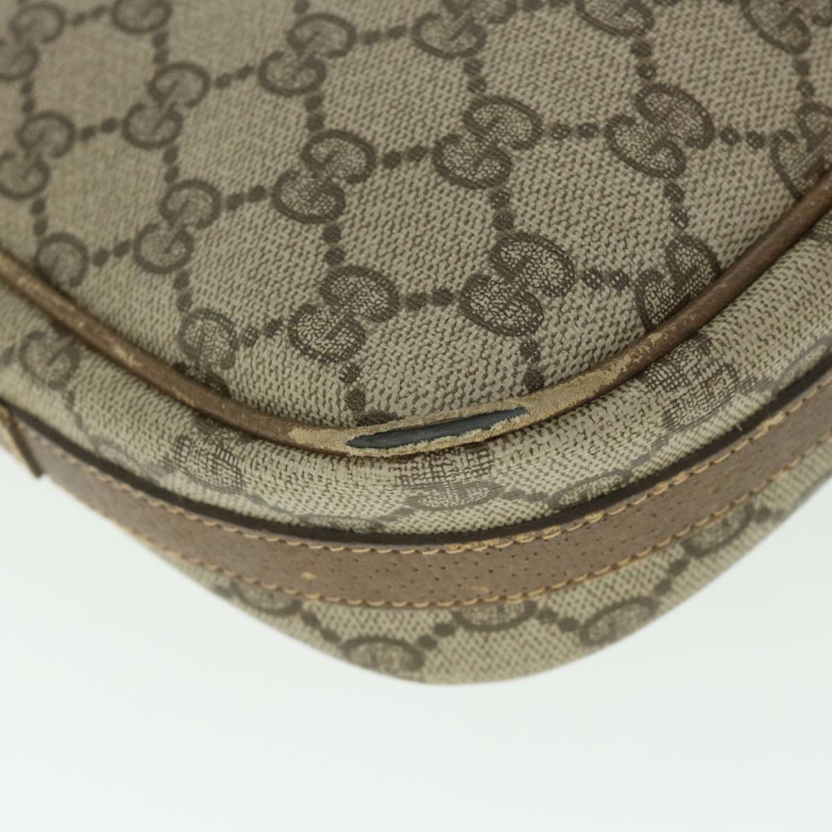 GUCCI GG Canvas Shoulder Bag PVC Leather Beige ar10280