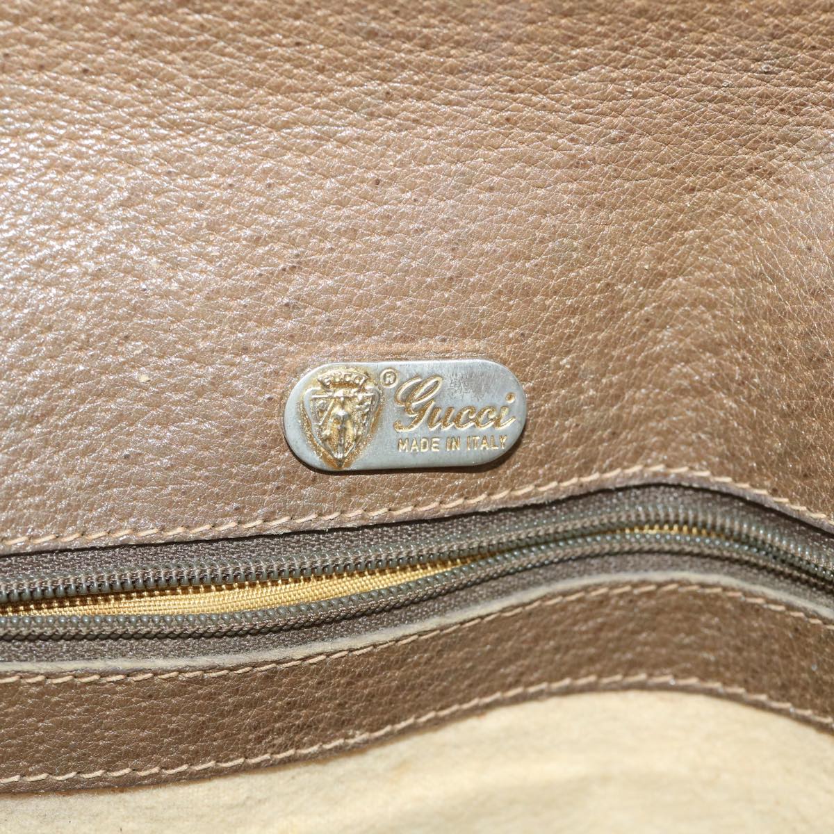 GUCCI GG Canvas Shoulder Bag PVC Leather Beige ar10280