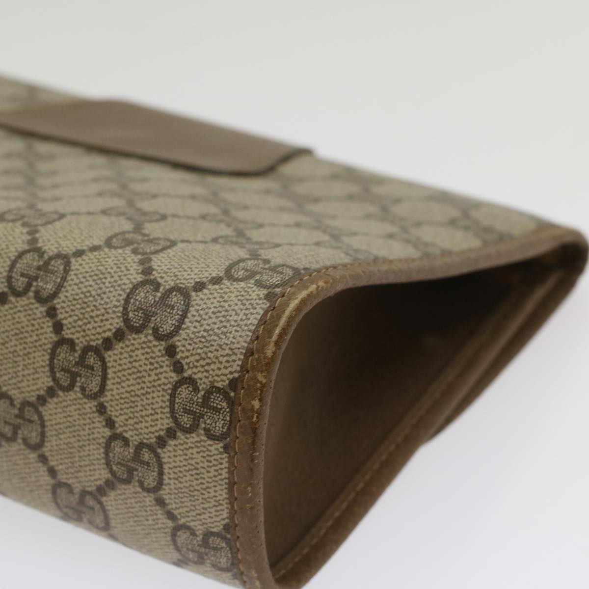 GUCCI GG Canvas Web Sherry Line Clutch Bag Beige Red 89 01 030 ar10304