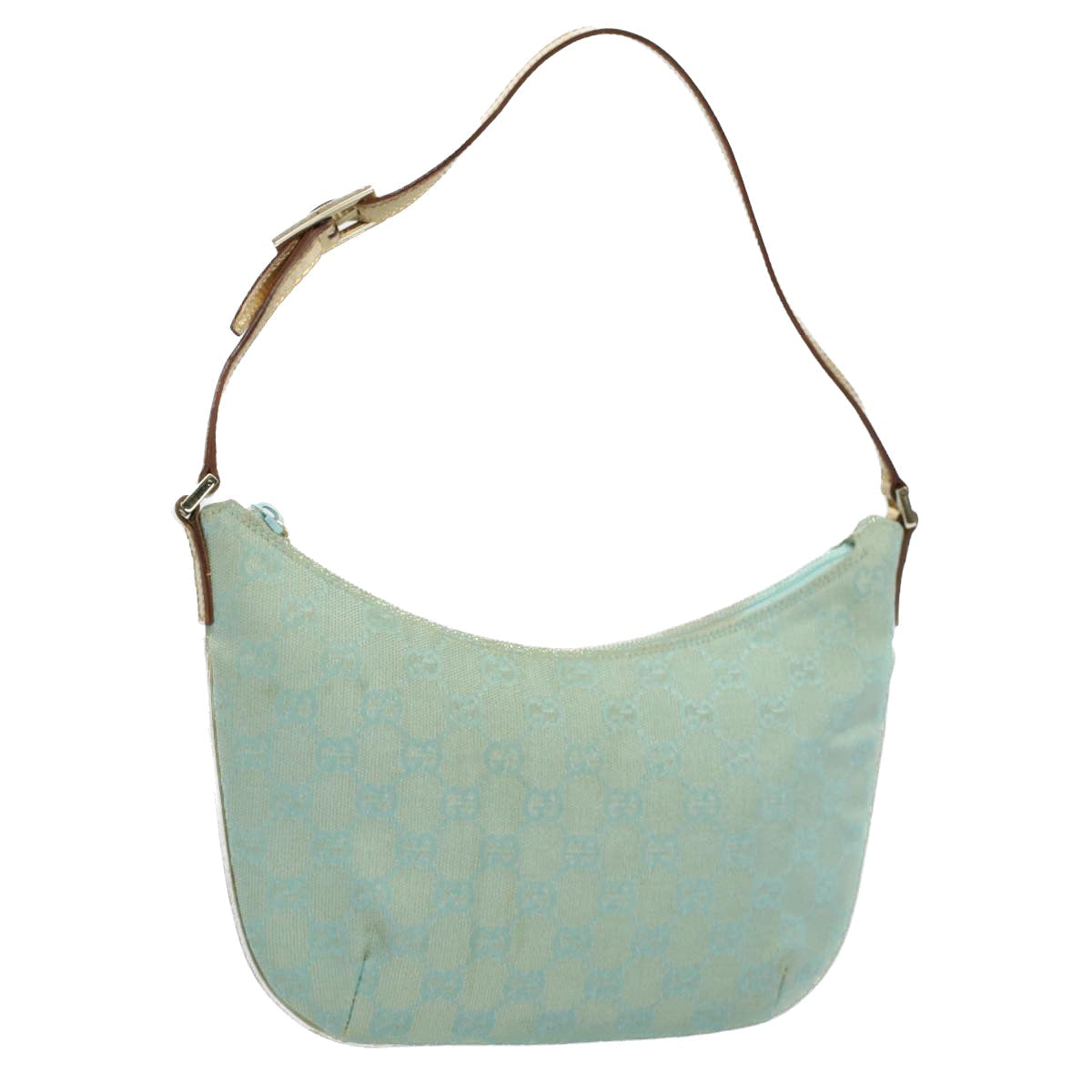 GUCCI GG Canvas Shoulder Bag Light Blue Gold ar10312