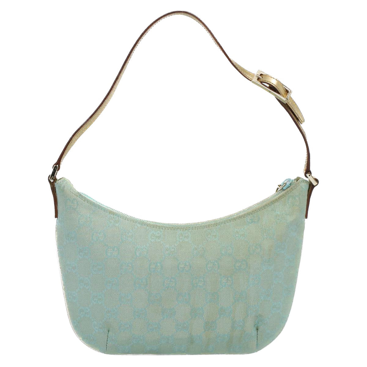 GUCCI GG Canvas Shoulder Bag Light Blue Gold ar10312