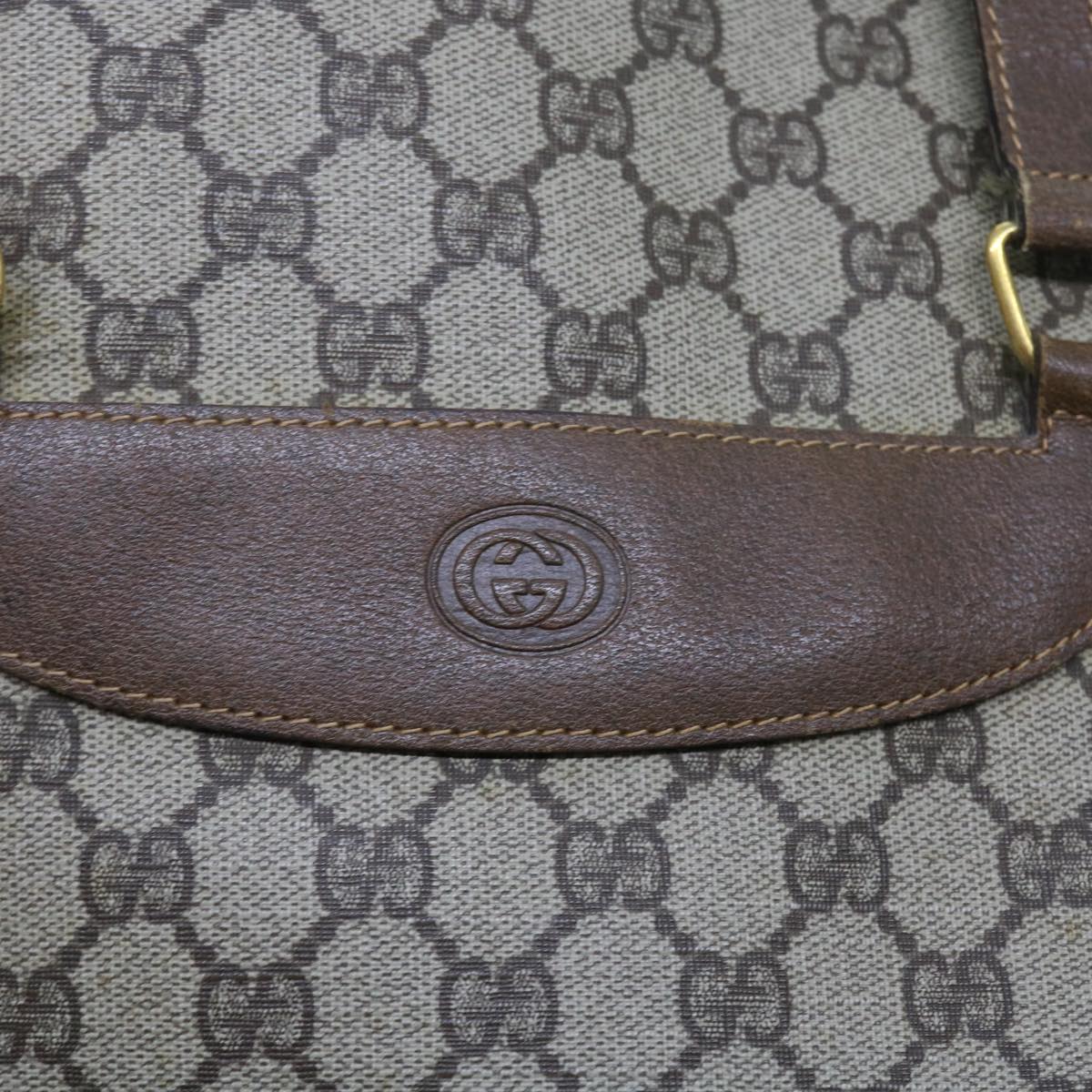 GUCCI GG Canvas Tote Bag PVC Leather Beige ar10314