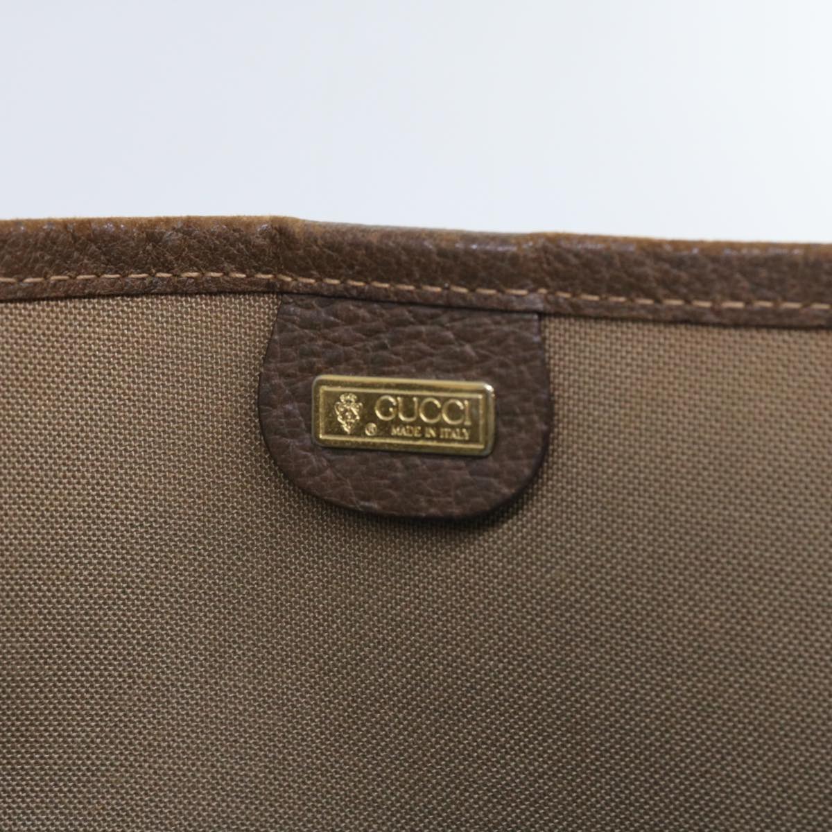 GUCCI GG Canvas Tote Bag PVC Leather Beige ar10314