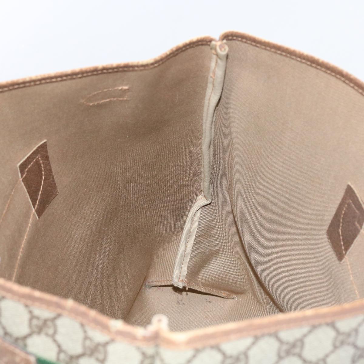 GUCCI GG Canvas Tote Bag PVC Leather Beige ar10314