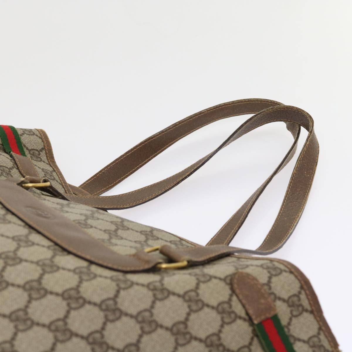 GUCCI GG Canvas Tote Bag PVC Leather Beige ar10314