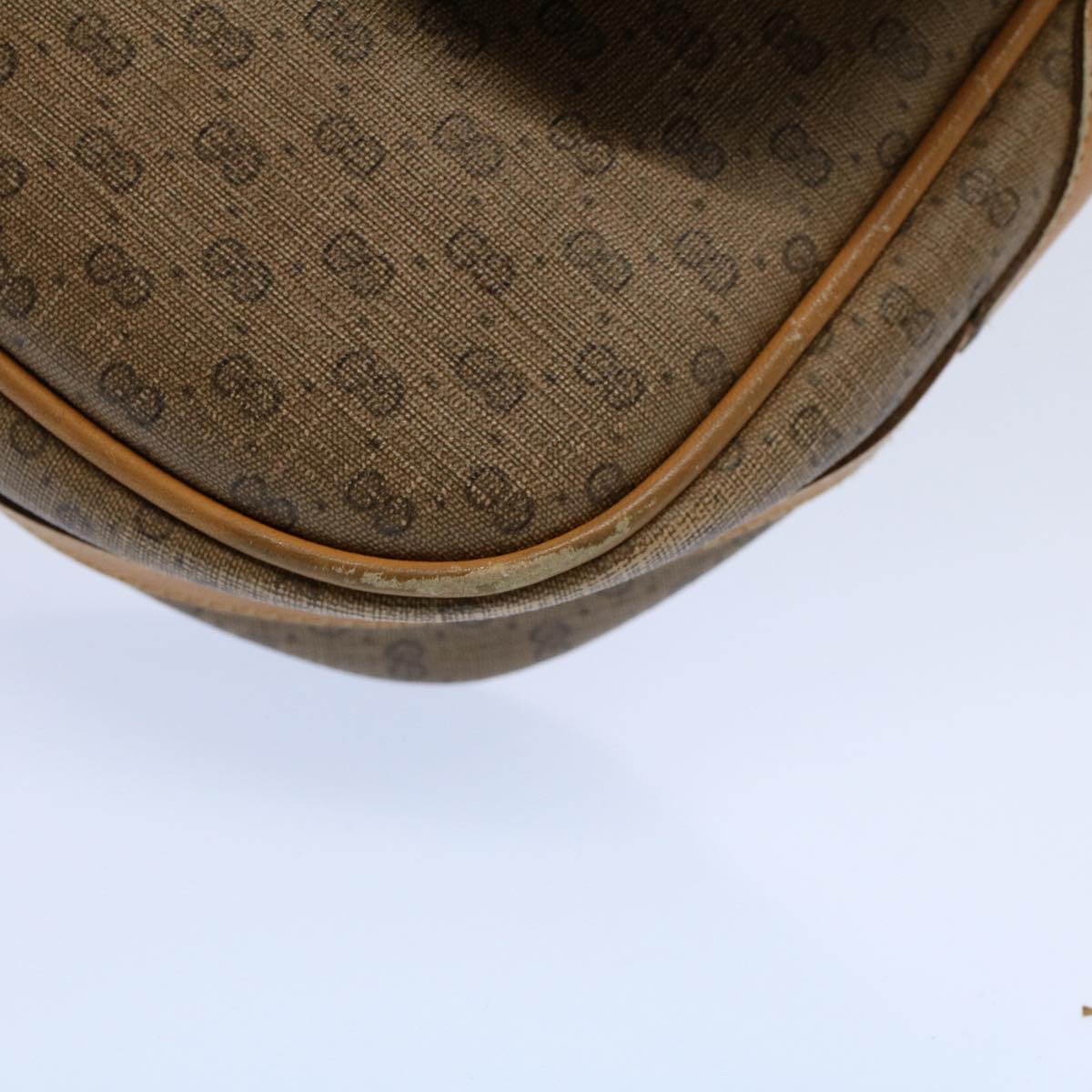 GUCCI Micro GG Canvas Shoulder Bag PVC Leather Beige 001 115 4425 ar10321