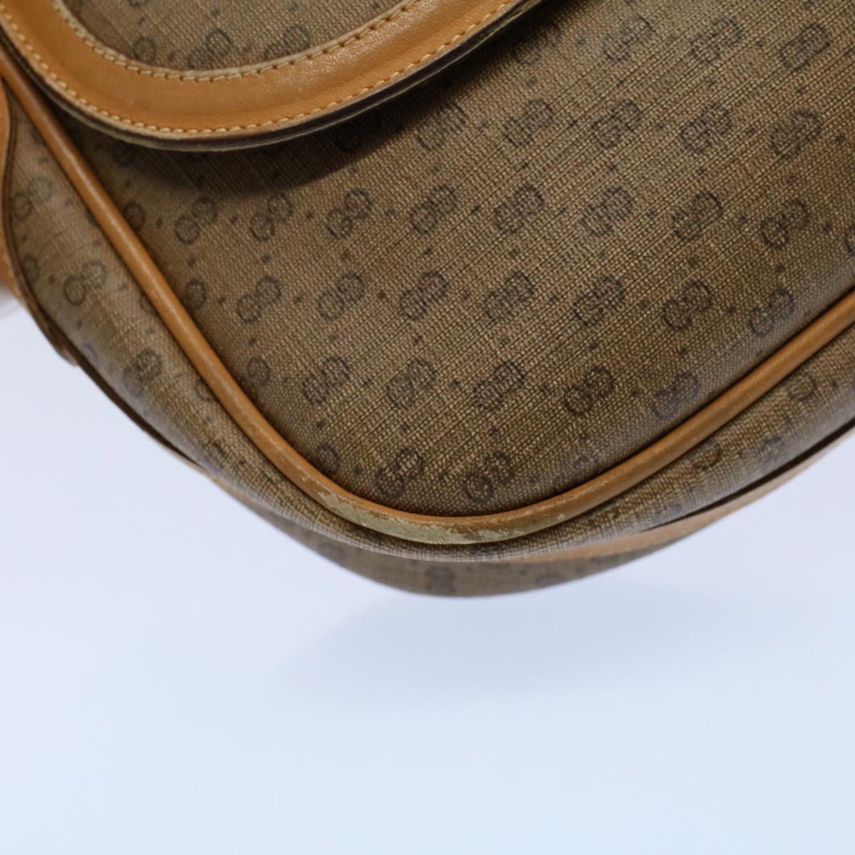 GUCCI Micro GG Canvas Shoulder Bag PVC Leather Beige 001 115 4425 ar10321