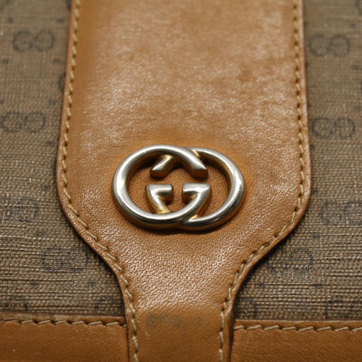 GUCCI Micro GG Canvas Shoulder Bag PVC Leather Beige 001 115 4425 ar10321