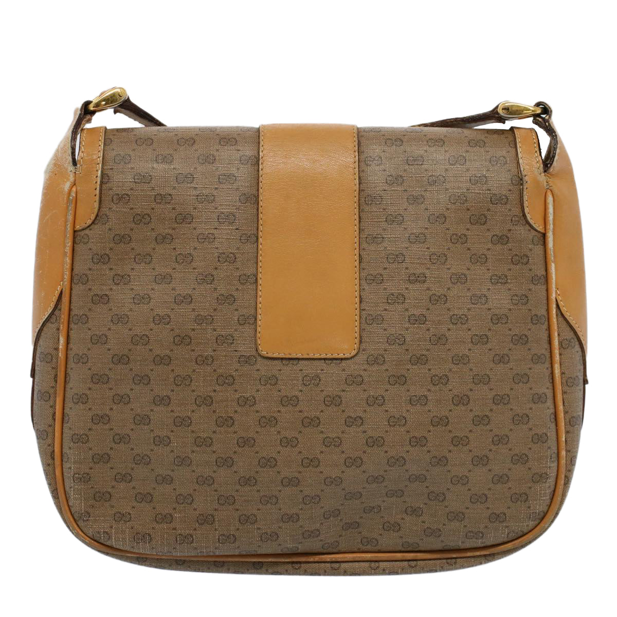 GUCCI Micro GG Canvas Shoulder Bag PVC Leather Beige 001 115 4425 ar10321