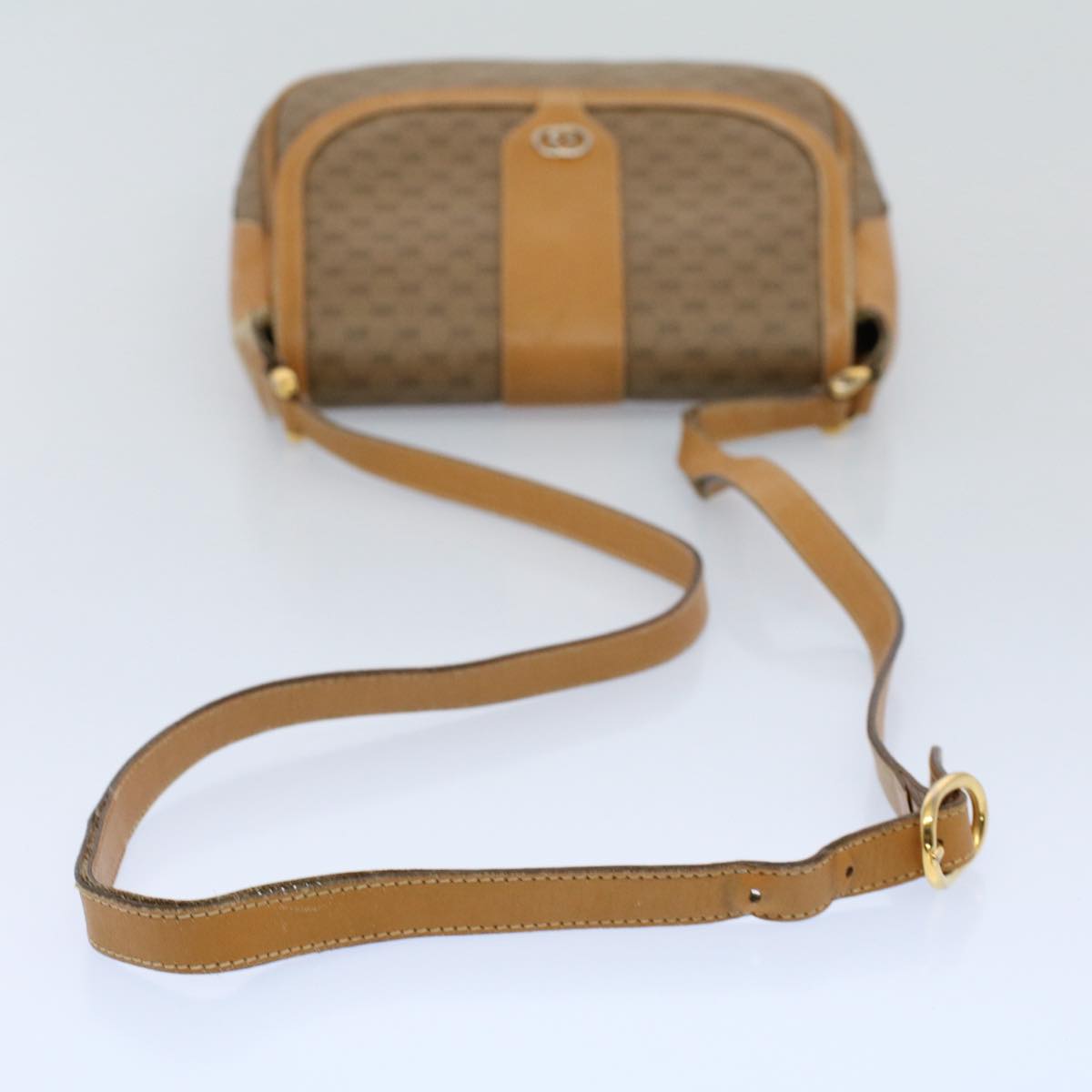 GUCCI Micro GG Canvas Shoulder Bag PVC Leather Beige 001 115 4425 ar10321