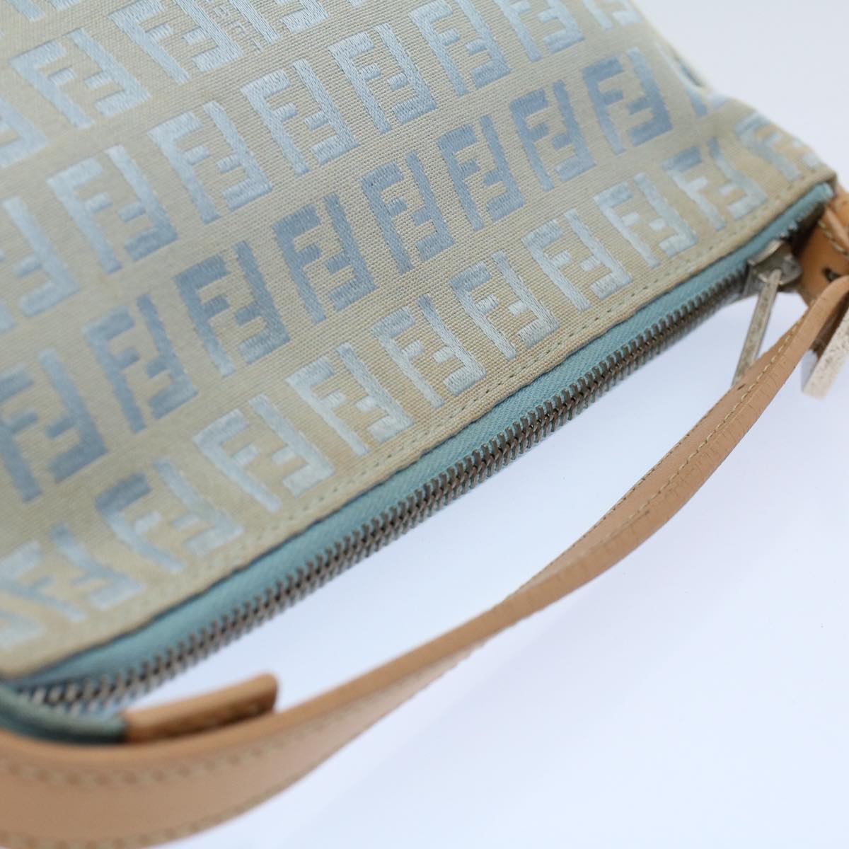 FENDI Zucchino Canvas Hand Bag Blue ar10327